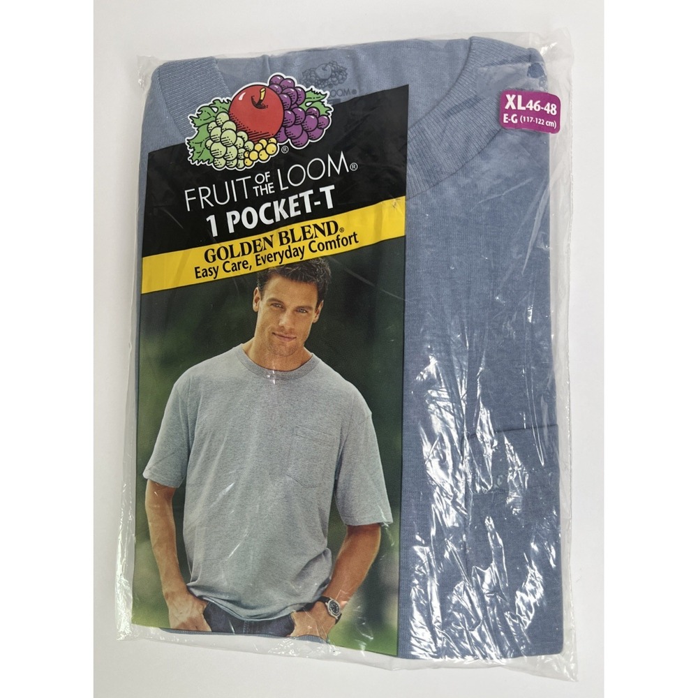 Vintage 2001 Fruit of the Loom 1 Pocket T Shirt XL Golden Blend NOS Sealed